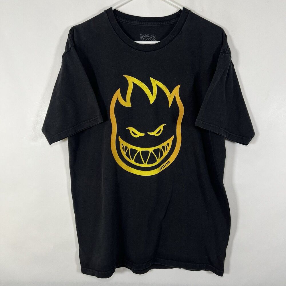 Spitfire T Shirt Mens Size Large Black Big Logo Graphic Short Sleeve Skater